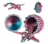 Œuf de dragon imprimé 3D en 3D - Modélisation réaliste - Avec dragon - Pour cadeaux de Pâques, cadeaux d'anniversaire, adultes et enfants (poudre bleu encre)
