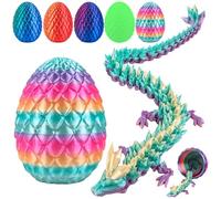 Œuf de Dragon Imprimé en 3D, 30cm Dragon Articulé en Cristal de 30 cm avec Articulations Flexibles, Figurine Fidget pour Enfants et Adultes, Arc-en-Ciel