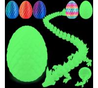 Œuf de Dragon Imprimé en 3D, 30cm Dragon Articulé en Cristal de 30 cm avec Articulations Flexibles, Figurine Fidget pour Enfants et Adultes, Couleur Lumineuse