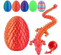 Œuf de Dragon Imprimé en 3D, 30cm Dragon Articulé en Cristal de 30 cm avec Articulations Flexibles, Figurine Fidget pour Enfants et Adultes, Laser Rouge