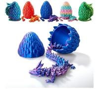 Œuf de dragon imprimé en 3D, jouets de dragon en cristal mystérieux, dragon articulé, décoration de bureau à domicile, œufs de din1