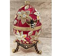 Œuf de Fabergé de luxe fait à la main en cristal autrichien - Boîtes à bijoux pour la Saint-Valentin, l'obtention d'un diplôme - Idées de cadeau d'anniversaire pour petite amie - Boîte à bijoux pour