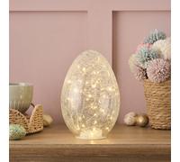 Œuf de Pâques Lumineux en Verre Craquelé