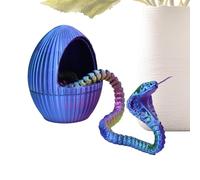 Œuf de serpent imprimé en 3D - Jouet d'animaux agitant - Expérience de jeu améliorée - Additif d'impression 3D - Animaux serpent - Articulations flexibles - Décoration de bureau pour la maison