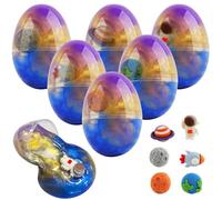 Œuf de Slime, Hillylolly 6 Pcs Slime Enfant, Slime Fluffy, Slime Kit, Slime Jouet, Oeufs de Pâques Jouets, Cadeau de Pâques, Slime DIY, Slime Jouet Anti Stress pour Enfants et Adultes (Ciel étoilé)