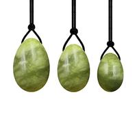 Œuf de yoni en jade naturel - Boules vaginales - Balle musculaire pour femme - Baguette Yoni en jade - Exerciseur de Kegel - Percé pour serrer le vagin - Œufs verts