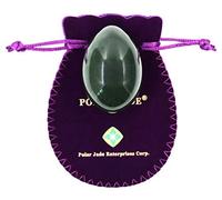 Œuf de yoni pour débutants et intermédiaires, fabriqué en jade néphrite naturel, grande taille, percé, vert foncé à noir