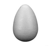 Œuf en mousse de polystyrène pour travaux manuels et décorations de Pâques - Léger - Peut être peint et lisse - Motif flottant blanc - Facile à personnaliser (18 cm)