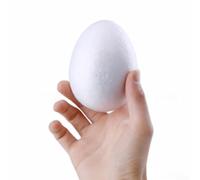 Œuf en mousse, fournitures d'artisanat de Pâques, fabriqué en polystyrène avec finition blanche prenant en charge plusieurs techniques d'artisanat, y compris le coloriage, l'épinglage et la mise en
