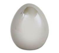Œuf en porcelaine crème blanc brillant Décoration de Pâques printanière hauteur 11cm