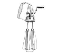 Œuf manuel vintage, fouet en acier inoxydable, batteur à œufs à main, fouet à main en acier inoxydable, outil de cuisine pour mélanger, fouetter (blanc) Hnw923 (argent, 25,5 x 14 x 6,5 cm)