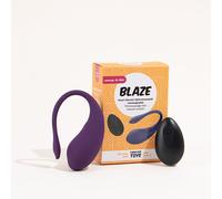 Œuf vibrant télécommandé Blaze Passage du Désir - silicone, résistant aux éclaboussures, 9 modes de vibration, 9,5 cm - Violet