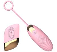 Œuf Vibrant Télécommandé pour Femme - 10 Modes Silencieux & Étanche Mini Vibrateur Rose 9,5 × 3,8 cm FOPS M103