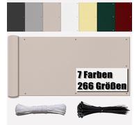 Ufamiluk Cache Balcon 85 cm de Hauteur sur Mesure Résistant Aux Intempéries 100% Opaque Cacher Le Balcon pour Patio Balcon Terrasse Jardin Taupe 85x1100cm