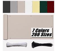 Ufamiluk Cache Vue Balcon 1m20 de Hauteur PES Imperméable avec Oeillets Attaches de câble et Cordons bache Balcon pour Patio Balcon Terrasse Jardin Taupe 120x550cm