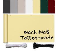 Ufamiluk Cache Vue Balcon avec Oeillets Attaches de câble et Cordons Solaire Cache terrasse Exterieur pour Patio Balcon Terrasse Jardin 60 cm de Hauteur Beige 60x1000cm