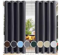 Ufamiluk Rideau Exterieur terrasse imperméable à Double Oeillets Protection Solaire Rideau extérieur pergola pour d'extérieur Balcon Porte Exterieur Jardin Anthracite 100x200cm (BxH 1 pièce)