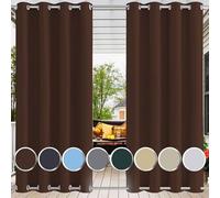 Ufamiluk Rideau Exterieur terrasse imperméable Opaque Anti UV isolants Thermiques Rideau Isolant Thermique Froid pour Exterieur Impermeable Gazebo Jardin Marron 300x250cm (BxH 1 pièce)