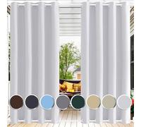 Ufamiluk Rideaux d'extérieur imperméable Opaque Anti UV isolants Thermiques Rideau Thermique Isolant Anti Froid et Chaleur pour Exterieur Impermeable Gazebo Jardin Blanc 140x205cm (BxH 1 pièce)