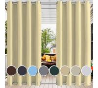 Ufamiluk Rideaux pergola Exterieur imperméable Isolation Thermique Anti Chaleur Blocage Rideaux isolants Thermiques Anti Froid pour Exterieur terrasse Jardin Maison Beige 240x250cm (BxH 1 pièce)