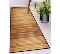 Ufamiluk Tapis de Cuisine Devant evier 50x120cm Long Lavable antiderapant Moderne Design Traditionnel Tapis Cuisine Vinyle pour Cuisine Salon Couloir Entree Interieur Beige Motifs en Bois