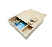 UFARID Boîte À Album Photo en Bois De Noyer Clé USB 16GB 32GB 64GB Photographie Périphérique De Stockage De Mariage USB3.0 Flash Drive Pendrive Memory Stick Personnalisable (64Go, Natural Wood)