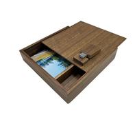 UFARID Boîte À Album Photo en Bois De Noyer Clé USB 16GB 32GB 64GB Photographie Périphérique De Stockage De Mariage USB3.0 Flash Drive Pendrive Memory Stick Personnalisable (64Go, Walnut Wood)