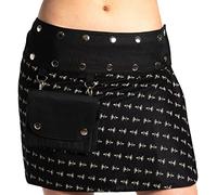 ufash Mini Jupe Portefeuille été pour Femmes, de l'Inde - Taille réglable avec 18 Bouton Pression - réversible avec 2 Motifs différents et Une Sacoche Amovible - Goa - Plusieurs Designs différents