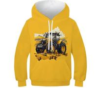 UFAZEHDNS Pull Imprimé en 3D Tracteurs Enfants Neutres Sweat À Capuche Imprimé Pull Amusant pour Enfants Sweat - Shirt Décontracté 6-7Y
