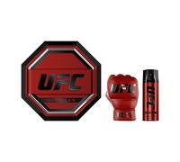 UFC Ultimate K.O. Coffret Cadeau Homme Pack 2 Pièces Eau de Parfum 100ml et Body Spray 200ml Set Fragrance Ambrée, Aromatique et Boisée