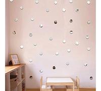 ufengke Acrylique Argent Pois Stickers Muraux 2cm de Diamètre Miroir Rond Adhésif Autocollants Mural Décoration Murale pour Salon Chambre Salle De Bain