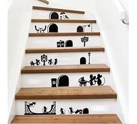 ufengke® Dessin Animé Souris Mignonne des Trous Stickers Muraux, Chambre des Enfants Pépinière Autocollants Amovibles Noir