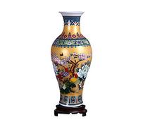 ufengke Jingdezhen Grand Vase en céramique en Forme de Queue de Poisson Fait à la Main pour décorer la Maison, Hauteur 46 cm, doré