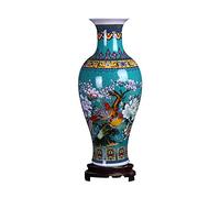 ufengke Jingdezhen Grand Vase en Céramique Plancher de Poisson,Vase à Fleurs,Vase Décoratif Fait Main pour Mariage,Hauteur 18.11"(46cm),Bleu