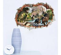 ufengke® Jurassique Parc Dinosaures Cassé Mur Stickers Muraux, La Chambre des Enfants Pépinière Autocollants Amovibles