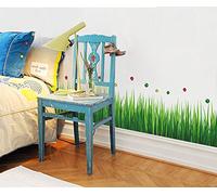 ufengke® Série De Jardin Vert Herbes Vertes Stickers Muraux, Salle De Séjour Chambre À Coucher Plinthe Autocollants Amovibles