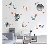 ufengke Stickers Muraux Cosmos Autocollants Mural Étoile Fusée Planète pour Chambre Enfants Garçon Bébé Pépinière Salon Décoration Murale