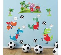 ufengke Stickers Muraux Dinosaure Autocollants Mural Arbre Jeux de Football pour Chambre Enfants Garçon Salon Salle de Jeux Décoration Murale