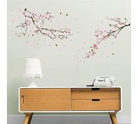 ufengke Stickers Muraux Fleur de Pêche Autocollants Mural Arbre Branche pour Chambre Enfants Fille Salon Décoration Murale