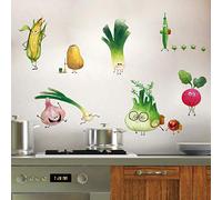 ufengke Stickers Muraux Légumes Cuisine Autocollants Mural Carotte Oignon pour Salle À Manger Cabinet Réfrigérateur Décoration Murale