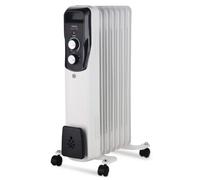 Ufesa Antares 1500, Radiateur d'Huile, 7 Éléments, 1500W, Thermostat Métallique Réglable, Poignée de Transport et Roues, Blanc.