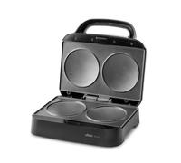 Ufesa Appareil à sandwich Kenya 750W pour Pancakes, Œufs et Arepas, Plaques Rondes Antiadhésives, Compact avec Rangement Vertical, Sans PFOA, Finition Inox, Système Range-Câble