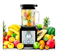 Ufesa BS4950B Blender Mixeur, 2100W, 1.8L, Contrôle de Vitesse Électronique LED, 3 Fonctions, Turbo, Glace et Smoothies, Pot En Verre, 6 Lames en Titane, Sans BPA, Inox