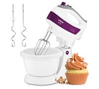 Ufesa BV4655 Batteur Electrique + Bol Rotatif, 400 W de Puissance, 5 Vitesses + Turbo, Bouton pour Éjecter les Accessoires, 2 Fouets et 2 Crochets Pétrin, Conception Ergonomique