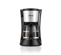 Ufesa CG7115 Capriccio 6 Delux Cafetière Filtre Américaine, 6 Tasses, 0.6L, 600W, Filtre Réutilisable Pivotant, Système Anti Gouttes, Plaque Chauffante Antiadhésive, Arrêt Automatique, Noir