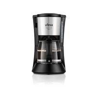 Ufesa CG7125 Capriccio 12 Delux Cafetière Filtre Américaine, 12 Tasses, 1.2L, 680W, Filtre Réutilisable Pivotant, Système Anti Goutte, Plaque Chauffante Antiadhésive, Arrêt Automatique, Noir