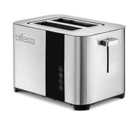 Ufesa Duo Delux, Grille-Pain Acier Inox, Écran Digital LCD, 850W, 2 Fentes Extra Large, 7 Niveaux de Grillage, Décongeler, Réchauffer