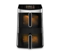 Ufesa Friteuse à Air Flamingo Duo, Double Cuve, Capacité 11,5L, 8 Programmes Préréglés, Écran Tactile Digital, DualZone Heat, 2500W, Verticale, 50-220ºC, Air Pulse 360º, Fenêtre avec Lumière