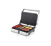 Ufesa Kilimanjaro Gril Électrique, Panini Press Grill, 2200W, Plaques Antiadhésives 34x23cm, Ouverture 105-108º, Poignée au Toucher Froid, Régulateur de Température, Noir Inox
