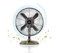 UFESA Michigan Mini ventilateur de Table Oscillant, 40W, 3 Vitesses, 4 Pales 30cm, Design Métallique, Argent